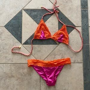 Beach Bunny Pink and orange bikini
